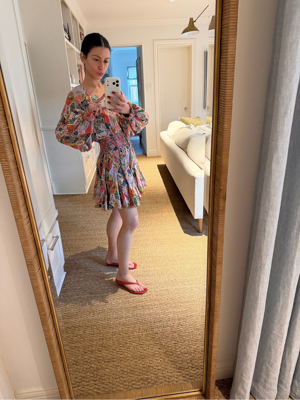 Rhode Olivia Floral Cotton Mini Dress XS - Picture 15 of 17